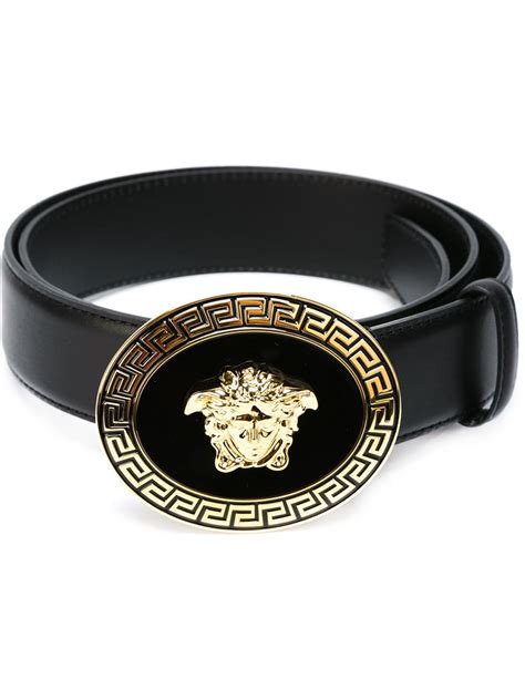 versace mens leather belt with sliver medusa buckle|versace medusa belt men.